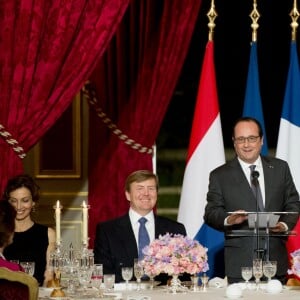 Dîner d'Etat donné en l'honneur du roi Willem-Alexander et de la reine Maxima des Pays-Bas par François Hollande au palais de l'Elysée à Paris, le 10 mars 2016.