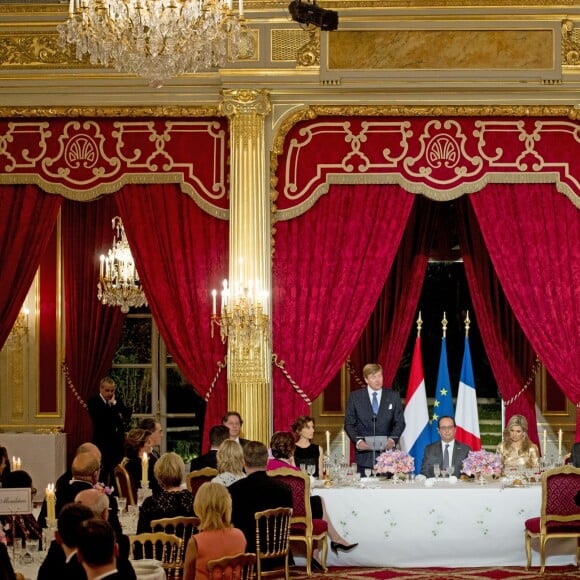 Dîner d'Etat donné en l'honneur du roi Willem-Alexander et de la reine Maxima des Pays-Bas par François Hollande au palais de l'Elysée à Paris, le 10 mars 2016.