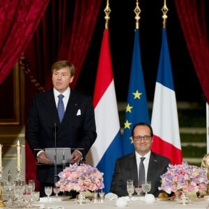 Dîner d'Etat donné en l'honneur du roi Willem-Alexander et de la reine Maxima des Pays-Bas par François Hollande au palais de l'Elysée à Paris, le 10 mars 2016.