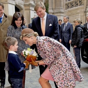 Le roi Willem-Alexander et la reine Maxima des Pays-Bas sont reçus par Anne Hidalgo, maire de Paris à l'Hôtel de Ville à Paris, le 11 mars 2016.11/03/2016 - Paris