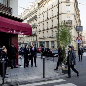 Le roi Willem-Alexander et la reine Maxima des Pays-Bas se sont rendus ce matin au Carillon, l'un des cafés touchés par les attentats du 13 novembre à Paris le 11 Mars 2016. 11/03/2016 - Paris