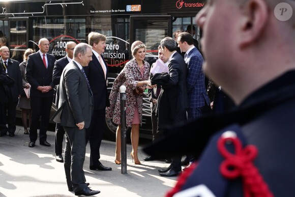 Le roi Willem-Alexander et la reine Maxima des Pays-Bas ont visité les Docks et la Cité de la Mode et du Design à Paris, le 11 mars 2016, lors de leur visite d'Etat de deux jours. © Stéphane Lemouton/Bestimage