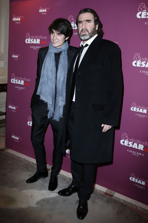 Alain-Fabien Delon et Eric Cantona - Dîner au Meurice pour les révélations des César 2014, le 13 janvier 2014