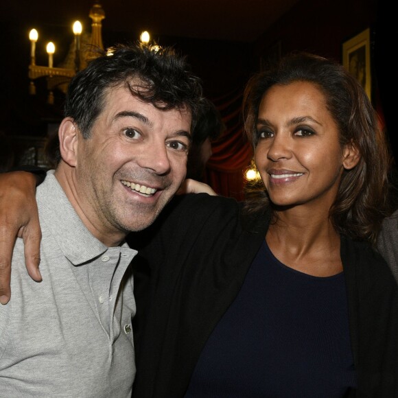 Exclusif - Stéphane Plaza et Karine Le Marchand - Première de la pièce "Le fusible" au théatre des Bouffes-Parisiens le 16 janvier 2016. © Evelyne Desaux / Bestimage