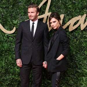 David et Victoria Beckham à la Soirée des "British Fashion Awards" à Londres. Le 23 novembre 2015