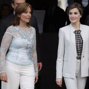 Le roi Felipe VI et la reine Letizia d'Espagne étaient en visite officielle à Porto Rico le 15 mars 2016 à l'occasion du VIIe Congrès international de la langue espagnole.