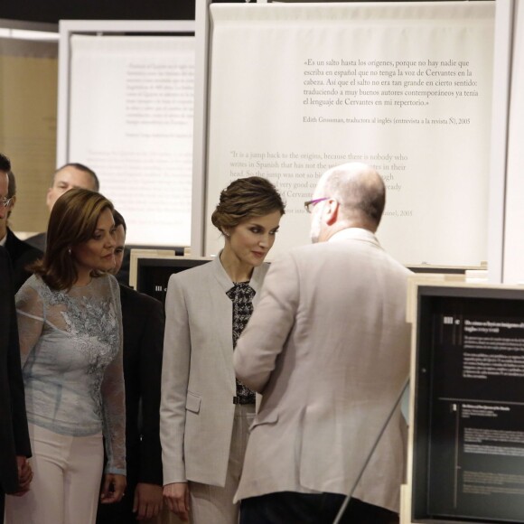 Le roi Felipe VI et la reine Letizia d'Espagne étaient en visite officielle à Porto Rico le 15 mars 2016 à l'occasion du VIIe Congrès international de la langue espagnole.