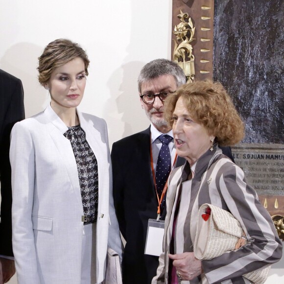 Le roi Felipe VI et la reine Letizia d'Espagne étaient en visite officielle à Porto Rico le 15 mars 2016 à l'occasion du VIIe Congrès international de la langue espagnole.