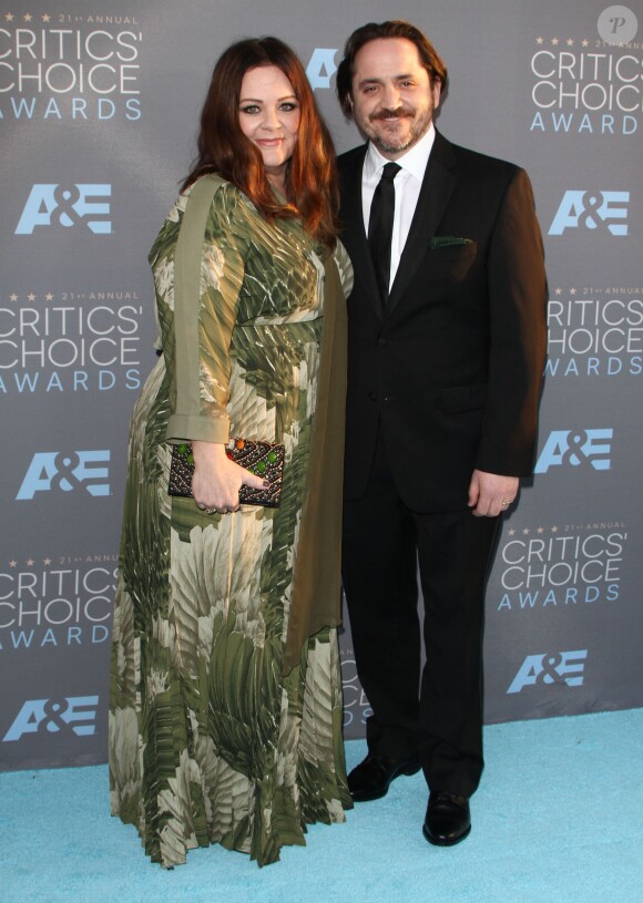 Melissa McCarthy et son mari - 21e "Critics' choice Awards" à Santa Monica le 17 janvier 2016.
