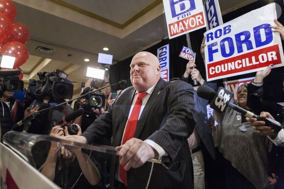 Rob Ford et ses supporters à Toronto, le 27 octobre 2014