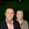 Roland Giraud et sa femme Maaike Jansen lors du tournage de l'émission Les Grands du Rire à Paris, le 9 janvier 2014