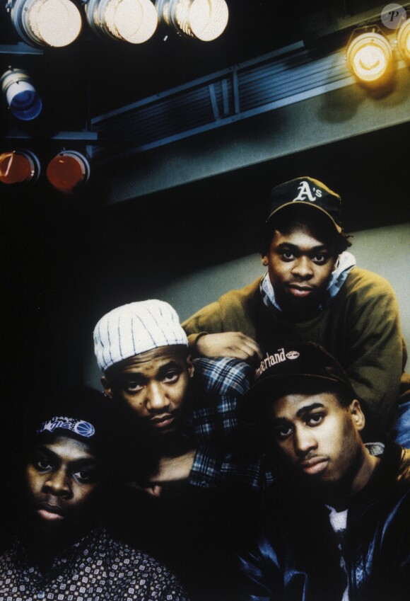 Phife Dawg, Q-Tip, Jarobi White et Ali Shaheed Muhammad du groupe A Tribe Called Quest P en 1990