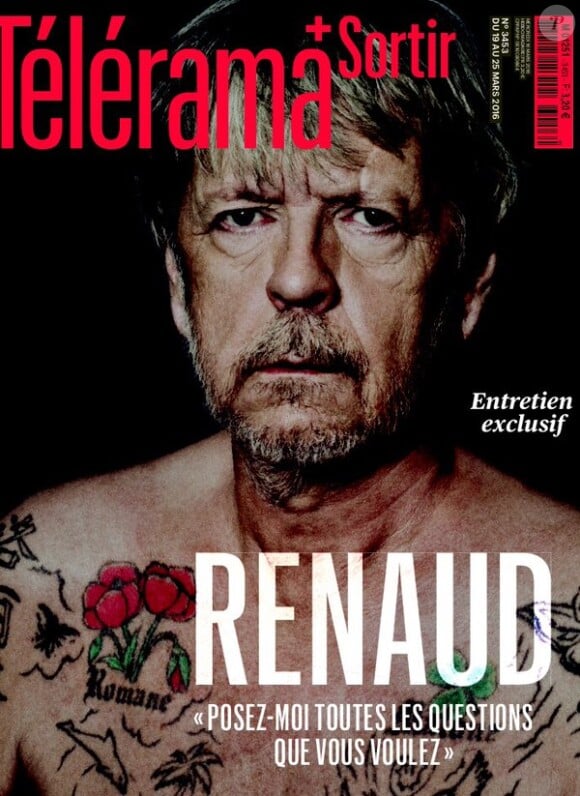 Renaud dans le magazine "Télérama", en kiosques la semaine du 15 mars 2016.