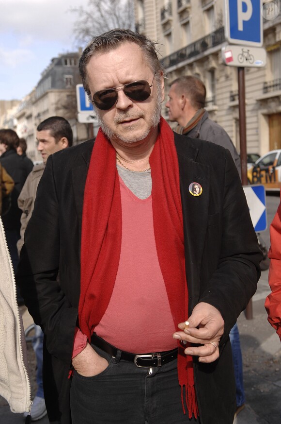 Renaud lors d'une manifestation à Paris, le 1er mars 2008