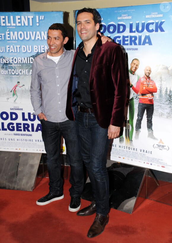Farid Bentoumi et son frère Nordine Bentoumi - Avant-première du film Good Luck Algeria à Paris le 29 mars 2016