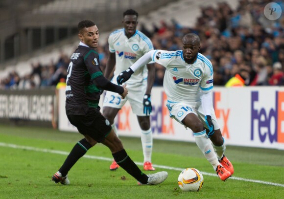 Lassana Diarra lors du match de Ligue Europa Olympique de Marseille - FC Groningen au Vélodrome le 27 novembre 2015