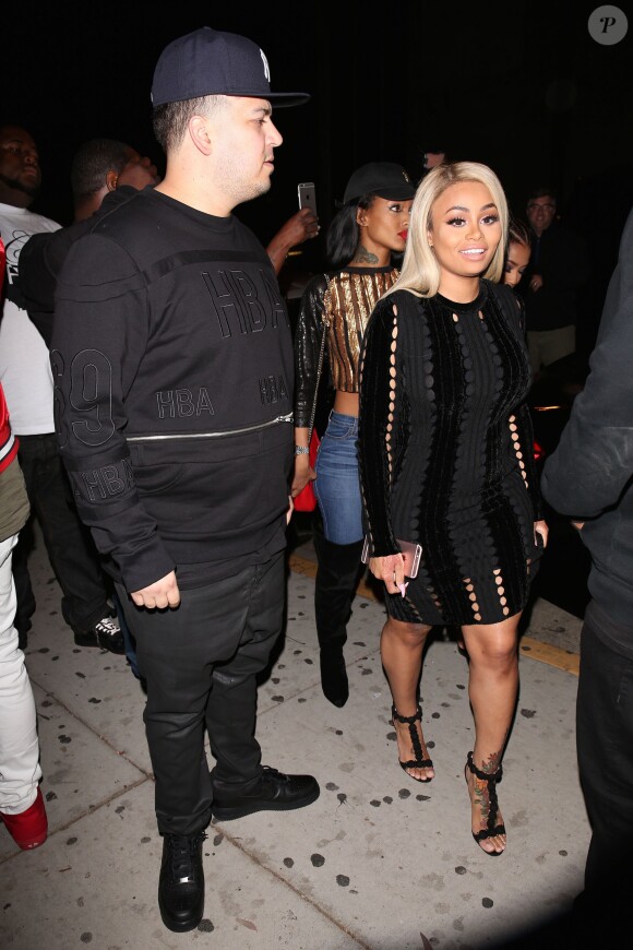 Rob Kardashian et Blac Chyna arrivent au club de striptease Ace of Diamonds L.A à West Hollywood. Le 4 avril 2016.