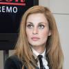 Sveva Alviti, copie conforme de Dalida, à une conférence de presse pour le film Dalida réalisé par Lisa Azuelos, à Sanremo, le 5 avril 2016.