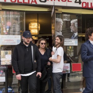 Riccardo Scamarcio à une conférence de presse pour le film Dalida réalisé par Lisa Azuelos, à Sanremo, le 5 avril 2016.