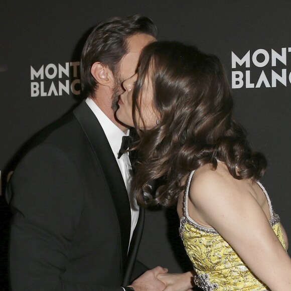 Hugh Jackman et Charlotte Casiraghi (robe Gucci) - Soirée du 110ème anniversaire de Montblanc à New York le 5 avril 2016.