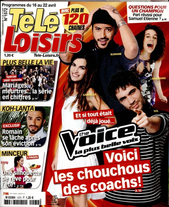 Magazine Télé-Loisirs en kiosques le 11 avril 2016.