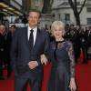 Colin Firth et Helen Mirren à la première de "Opération : Eye In The Sky" à Londres, le 11 avril 2016.