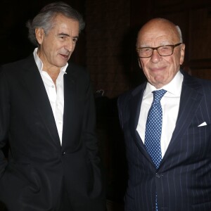 Exclusif - Bernard-Henri Lévy avec Rupert Murdoch lors du 3e gala Algemeiner Jewish 100 au Gotham Hall à New York, le 28 mars 2016. BHL s'est vu décerner lors de cet événement le prix Warrior of Truth Award au regard de son combat contre l'antisémitisme.
