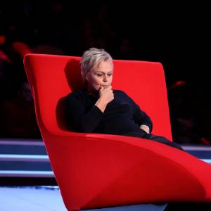 Exclusif - Muriel Robin et Marc-Olivier Fogiel, le 15 avril 2016 sur le tournage de l'émission Le Divan. Diffusion le mardi 19 avril 2016 à 23h10 sur France 3. © Dominique Jacovides