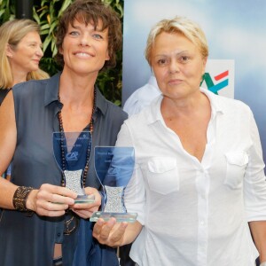 Anne Le Nen, Muriel Robin - Tournoi de babyfoot à l'occasion de la 7e coupe du monde de football féminin au village by CA à Paris le 8 juin 2015.