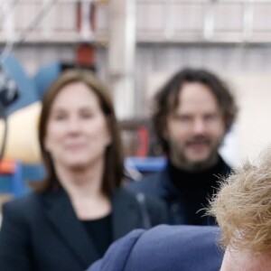 Le prince Harry lors de sa visite des coulisses du tournage de Star Wars des studios Pinewood le 19 avril 2016.