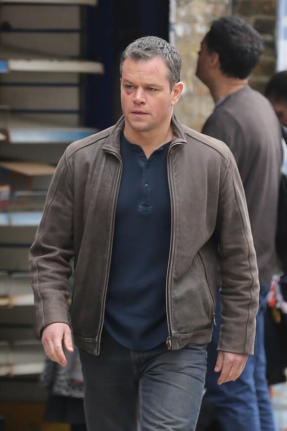 Matt Damon tourne Jason Bourne 5 à Londres le 21 mars 2016.