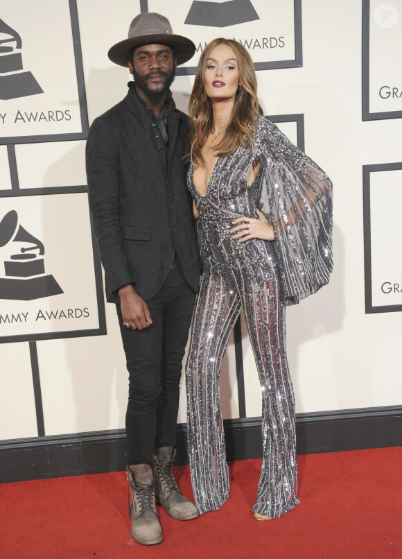 Nicole Trunfio et Gary Clark, Jr. - 58e édition des Grammy Awards au Staples Center à Los Angeles, le 15 février 2016.