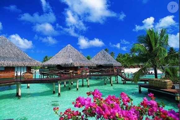 Johnny Hallyday a posté une photo de Bora Bora sur Twitter. Avril 2016