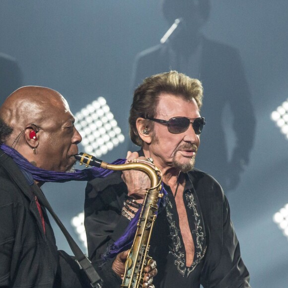 Exclusif - Le chanteur Johnny Hallyday en concert sur sa tournée Restez Vivant © Cyril Moreau / Bestimage