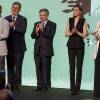 Letizia d'Espagne, habillée d'un haut Felipe Varela et d'un pantalon Hugo Boss, remettait les prix de littérature jeunesse El Barco de Vapor et Gran Angular à Madrid le 19 avril 2016