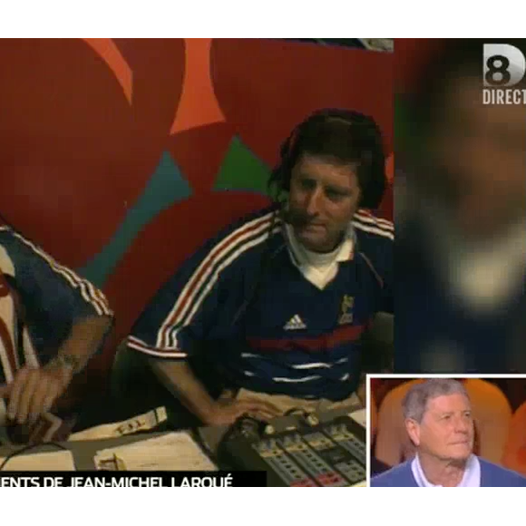 Jean-Michel et Thierry Roland lors de la finale de la coupe du monde de football 1998 en France. Emission "Touche pas à mon sport" sur D8. Le 27 avril 2016.