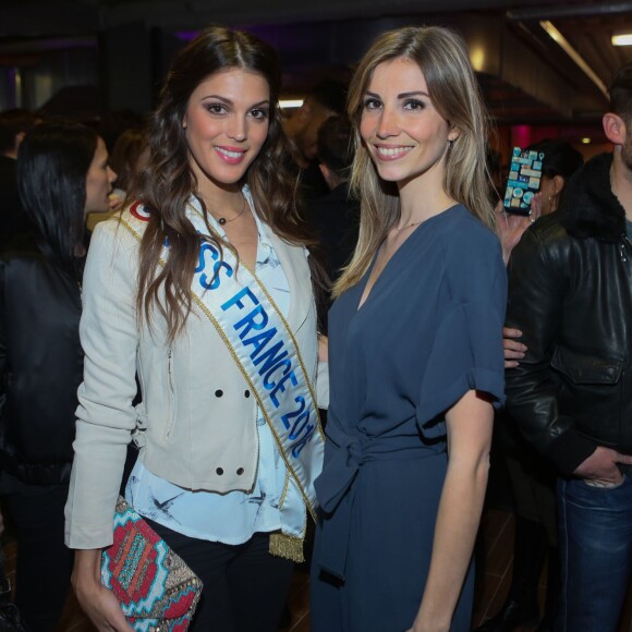 Iris Mittenaere (Miss France 2016) et Alexandra Rosenfeld (Miss France 2006) à l'inauguration du CMG Sports Club ONE Saint-Lazare à Paris, le 28 avril 2016