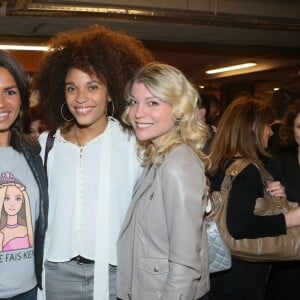 Laurence Roustandjee, Stéfi Celma et Claire Verneil à l'inauguration du CMG Sports Club ONE Saint-Lazare à Paris, le 28 avril 2016