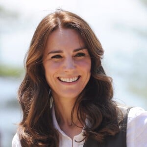 Kate Middleton se rendant au monastère "Tiger's Nest Taktsang Lhakhang" à Paro, à l'occasion de son voyage au Bhoutan le 15 avril 2016