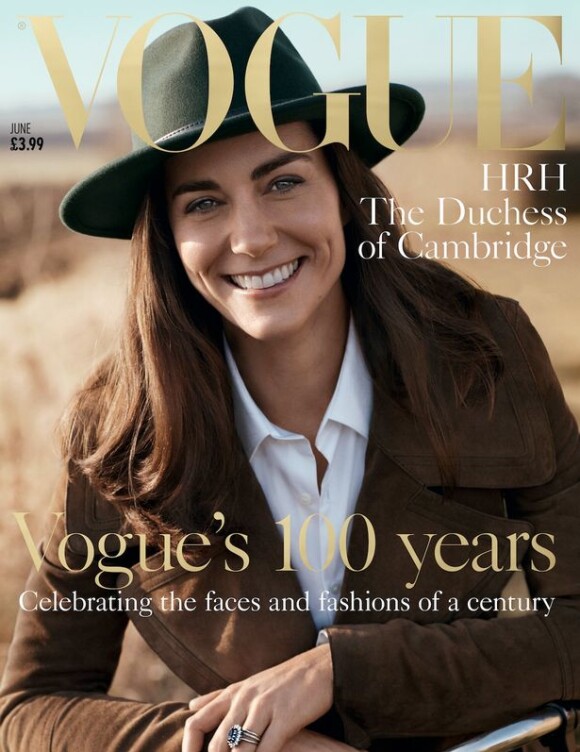 Kate Middleton en couverture de Vogue UK, pour l'édition qui célèbre le centenaire du magazine, en kiosque le 5 mai 2016.