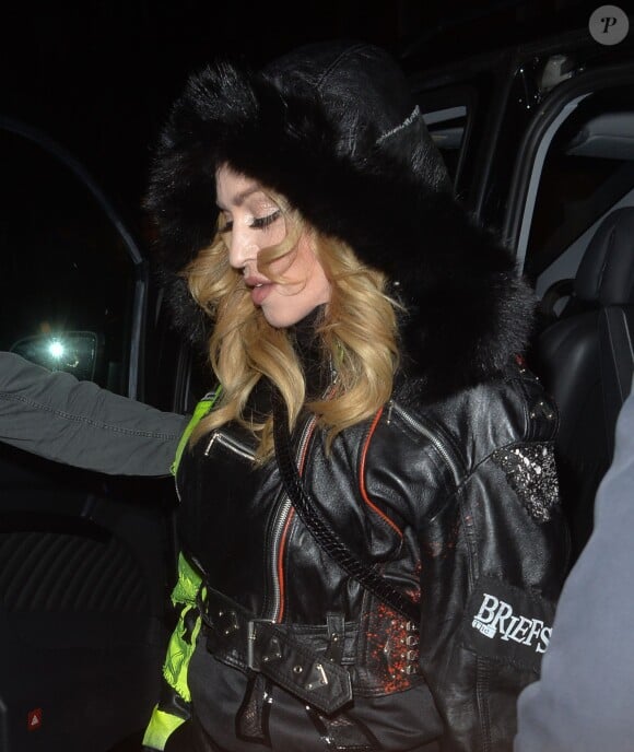 La chanteuse Madonna et son fils Rocco Ritchie vont dîner au Chiltern Firehouse restaurant à Londres, le 17 avril 2016. © CPA/Bestimage17/04/2016 - Londres