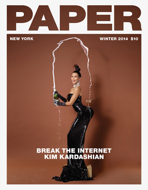 Kim Kardashian en couverture du magazine "Paper" en 2014