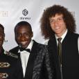 Serge Aurier, Blaise Matuidi et David Luiz - Lancement des smartphones "BM by DWN TWN" de la marque Danew co-créés par Matuidi (joueur du PSG) à Paris, le 5 mai 2016. © Veeren/Bestimage
