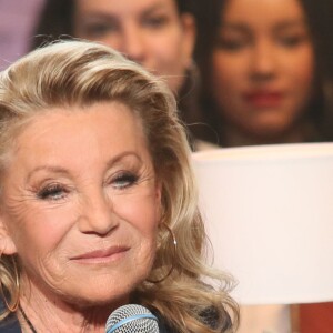 Exclusif - Sheila, lors de l'enregistrement de l'émission Du côté de chez Dave à Paris, le 16 février 2016 (diffusion le 8 mai 2016 à 16h10 sur France 3).