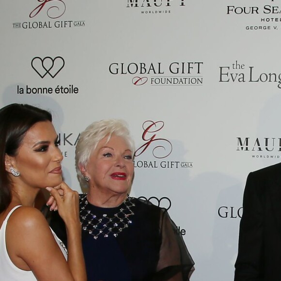 Laetitia Hallyday, Eva Longoria (Bijoux Messika), Line Renaud, Ronan Keating et sa femme Storm 00297016 - Photocall des célébrités à la 7ème Édition du Global Gift Gala au Four Seasons Hotel George V à Paris le 9 mai 2016