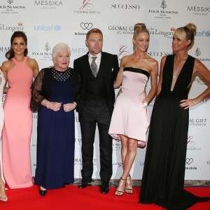 Maria Bravo, Eva Longoria, Cheryl Fernandez-Versini, Line Renaud, Ronan et Storm Keating, et Laeticia Hallyday à la 7ème Édition du Global Gift Gala au Four Seasons Hotel George V à Paris le 9 mai 2016