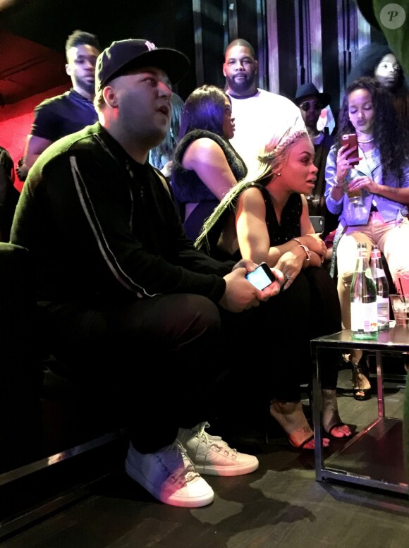 Blac Chyna et Rob Kardashian à la soirée de lancement de l'application Chymoji au Hard Rock Cafe. Hollywood, Los Angeles, le 10 mai 2016.