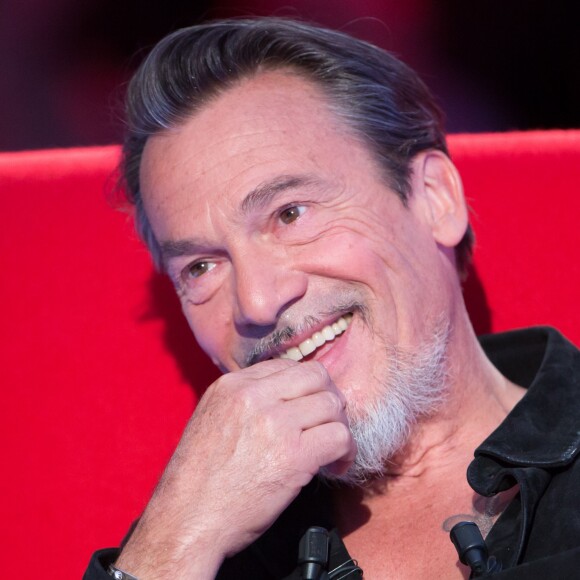 Exclusif - Florent Pagny et Marc-Olivier Fogiel, sur le tournage de l'émission "Le Divan de Marc-Olivier Fogiel". Avril 2016. © Cyril Moreau