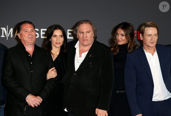 Florent Emilio-Siri, Géraldine Pailhas, Gérard Depardieu, Nadia Farès, Benoît Magimel - Avant premiére mondiale de la série TV Netflix, "Marseille" au Palais du Pharo de Marseille le 4 mai 2016. © Dominique Jacovides/Bestimage.