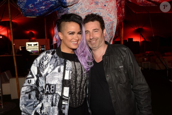 Exclusif - Richard Orlinski lance son single "Heartbeat sSound" en compagnie de la chanteuse Eva Simons au Gotha club lors du 69ème Festival International du Film de Cannes le 12 mai 2016. ©Rachid Bellak/Bestimage